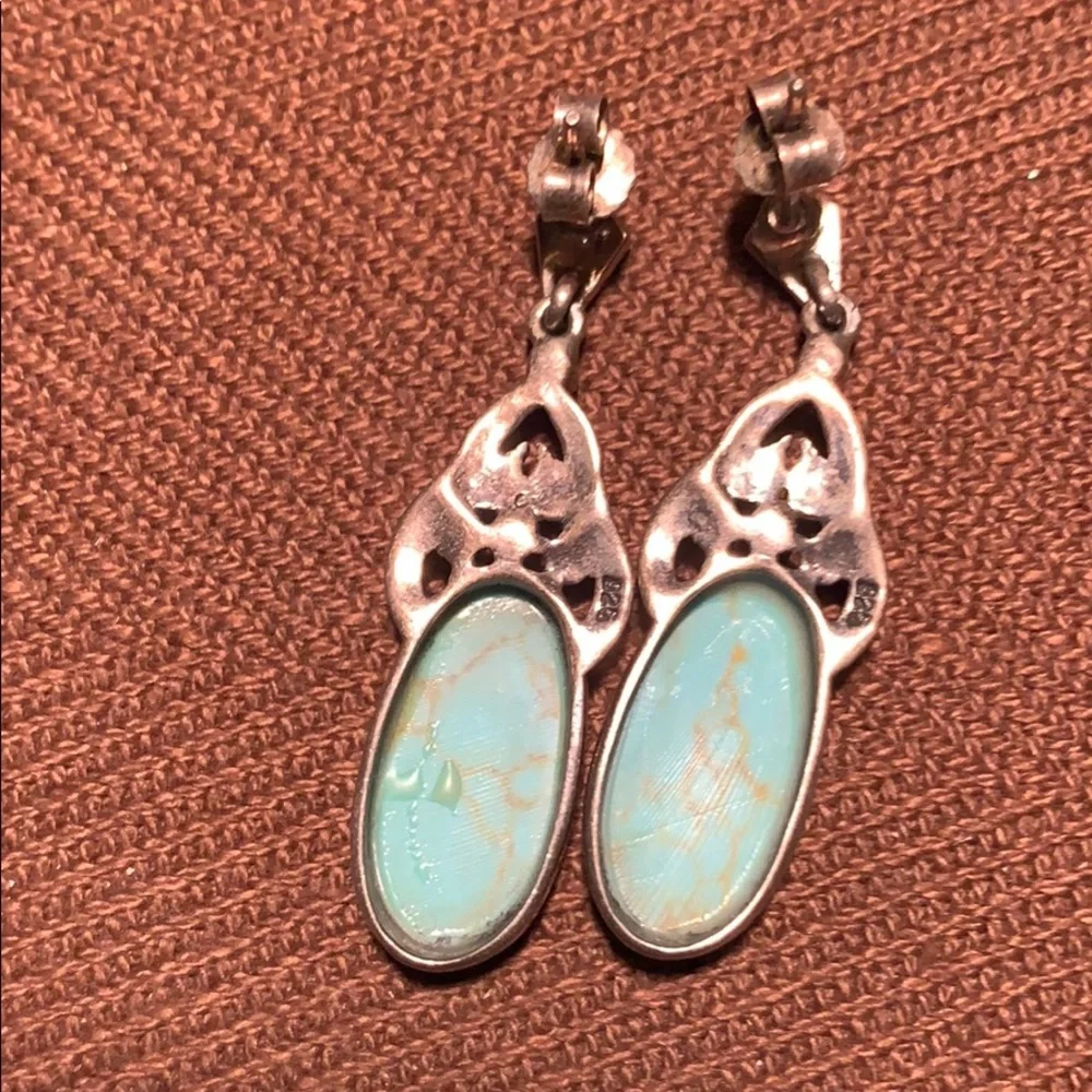 Sterling Silver/Turquoise classic danglin earrings - Picture 9 of 11